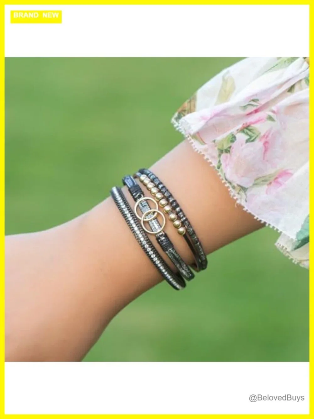 4-in-1 Stackable Faux Leather Wrap Bracelet with Infinity Charm, Magnetic Clasp